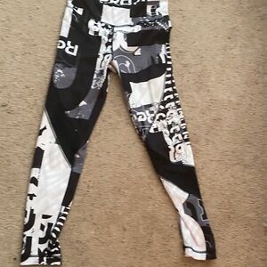 Reebok Black and White Graphic Leggings